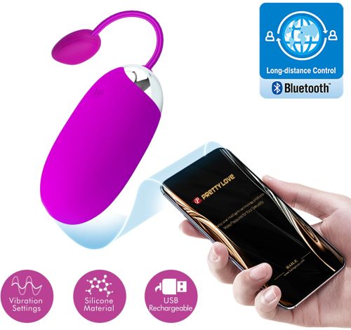 PRETTY LOVE Abner Global Remote Control Vibrating Egg, Pink, 19 cm