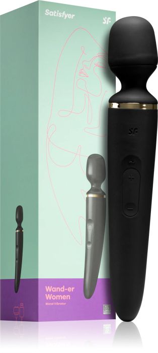 Satisfyer WAND-ER WOMAN XXL масажор и вибратор, Black/Gold, 34 см
