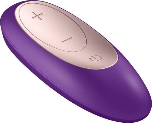 Satisfyer Double Plus Remote вибратор за двойки, Purple/Gold, 9 см