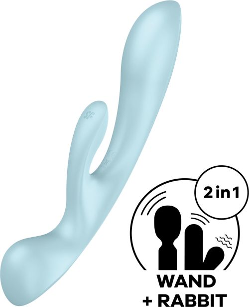 Satisfyer TRIPLE OH вибратор със стимулиране на клитора, Blue, 23.5 см