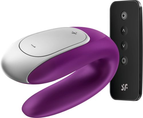 Satisfyer Double FUN Couples Vibrator, Purple, 9.2 cm