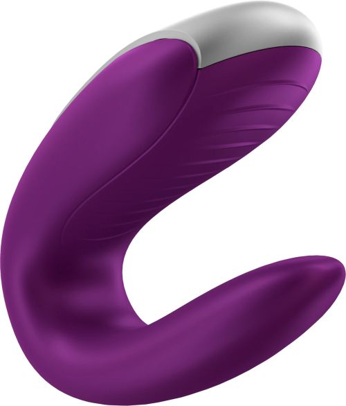 Satisfyer Double FUN Couples Vibrator, Purple, 9.2 cm