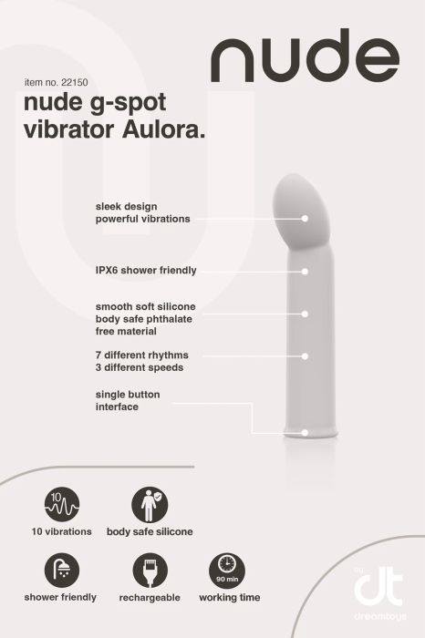 Dream Toys NUDE Aulora Travel G-Spot вибратор, Grey, 14 см