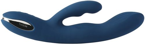 Svakom Aylin Powerful Pulsating Dual-Headed вибратор със стимулиране на клитора, Blue, 21.5 см