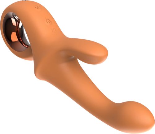 Dream Toys Glam G-Spot вибратор със стимулиране на клитора, Orange, 22.7 см