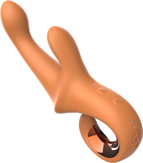 Dream Toys Glam G-Spot вибратор със стимулиране на клитора, Orange, 22.7 см