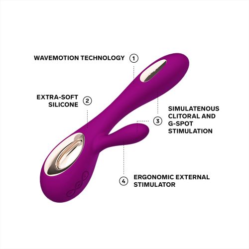 LELO SORAYA Wave вибратор със стимулиране на клитора, Deep Rose, 21.5 см