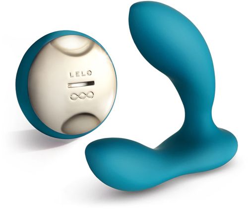 LELO Hugo Prostate Massager Vibrating Anal Stimulator, Ocean Blue/Gold, 11.5 cm