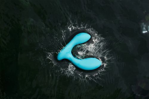 LELO Hugo Prostate Massager вибриращ анален стимулатор за простата, Ocean Blue/Gold, 11.5 см