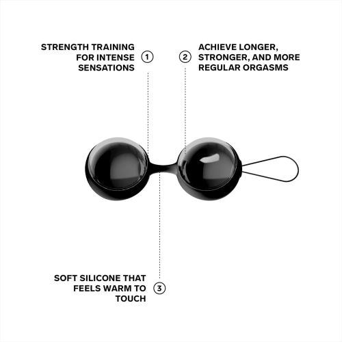 LELO Luna Beads Noir Vaginal Beads, Black, 3 cm