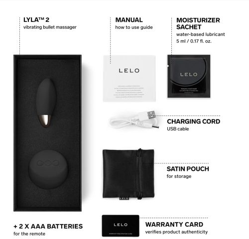 LELO Lyla 2 вибриращо яйце, Black/Gold, 8 см