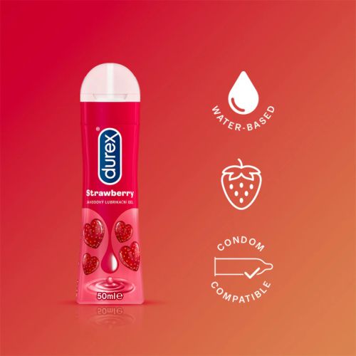Durex Strawberry лубрикант гел с вкус, 50 мл