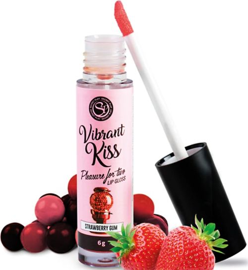 Secret Play Vibrant Kiss Strawberry Gum блясък за устни с вибриращ ефект, 7 мл
