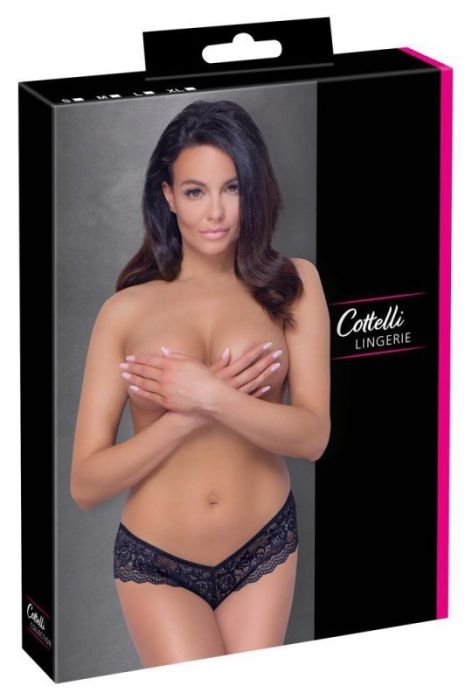 Cottelli LINGERIE Черни дантелени бикини S/M