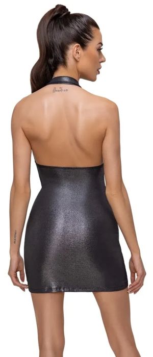 Cottelli PARTY Сребриста мини рокля с открит гръб и кристална катарама S/M