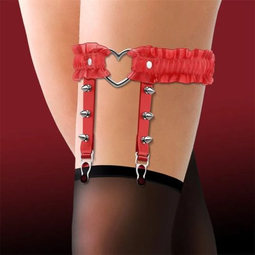IntoYou BDSM Line Cinderella Red Heart & Ruffle Thigh Garter
