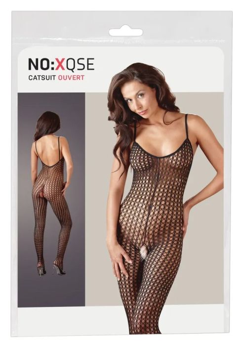 NO:XQSE Black Fishnet Open-Crotch Catsuit S/M