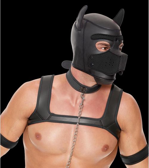 Ouch! Puppy Play черен BDSM puppy play комплект от неопрен