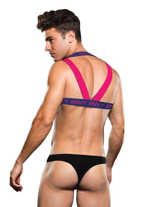 Envy Menswear Logo Harness Blue/Pink Men's Chest Harness S/XL