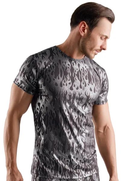 Svenjoyment Mystic-Metallic черна мъжка тениска със сребрист металик дизайн S/XL
