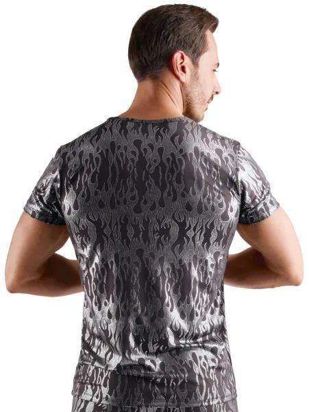 Svenjoyment Mystic-Metallic черна мъжка тениска със сребрист металик дизайн S/XL