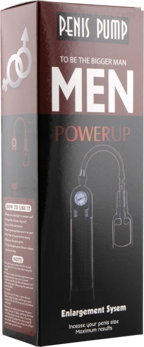 Essentials Penis Pump 31 cm прозрачна вакуумна помпа за пенис с манометър
