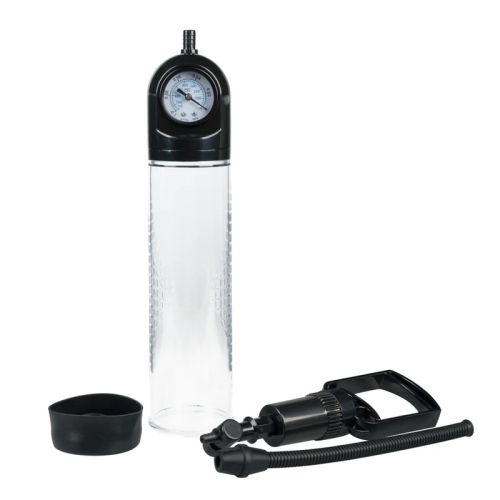 Essentials Penis Pump 31 cm прозрачна вакуумна помпа за пенис с манометър