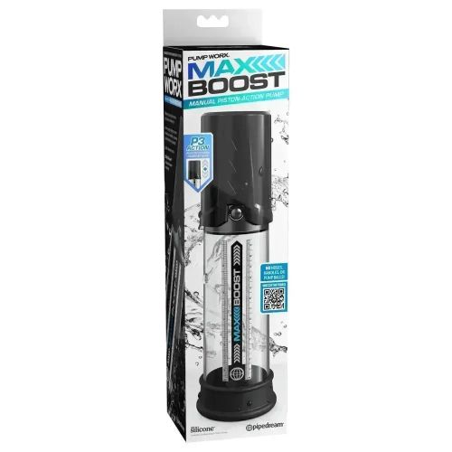 Pipedream Pump Worx Max Boost Black/Clear ръчна вакуумна помпа за пенис с P3 система