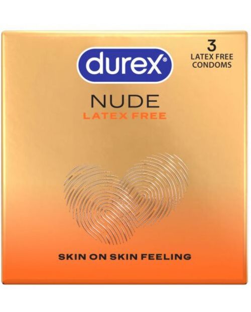 Durex Nude Latex Free нелатексови презервативи от полиизопрен 56 mm – опаковка 3 бр.