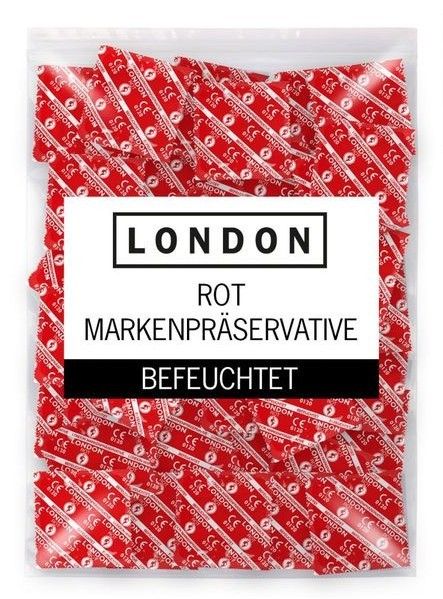 London Rot Red Strawberry Natural Latex Condoms 56 mm – Pack of 100