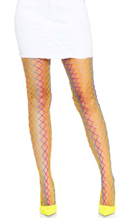 Leg Avenue Mazie многоцветен мрежест чорапогащник с омбре ефект