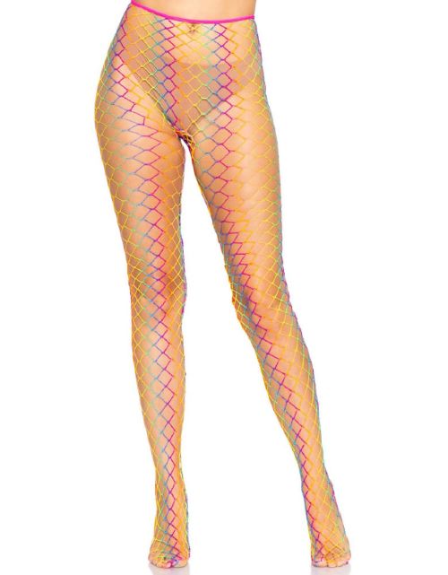 Leg Avenue Mazie многоцветен мрежест чорапогащник с омбре ефект