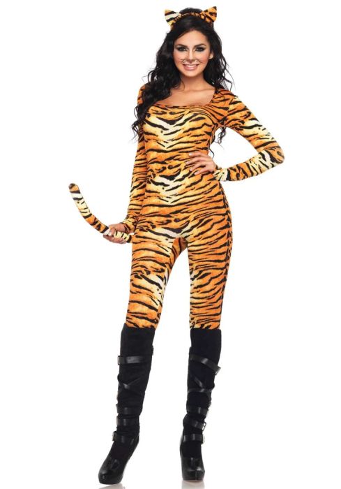 Leg Avenue Wild Tigress тигров гащеризон с опашка и ушички S/M