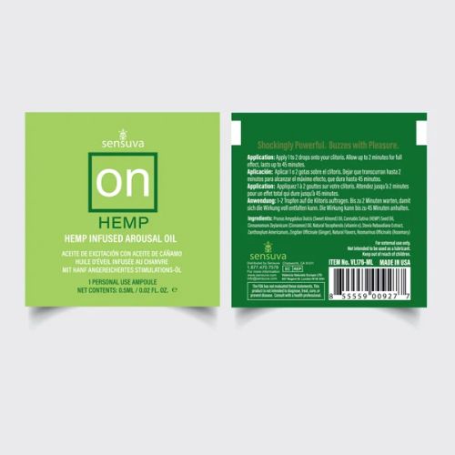 Sensuva ON Hemp Arousal Oil for Women – 1 Single-Use Ampoule 0.5 ml