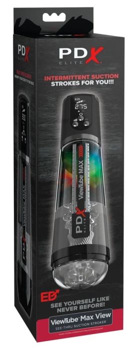 PDX Elite ViewTube Max View Automatic Suction Masturbator with LED – Black