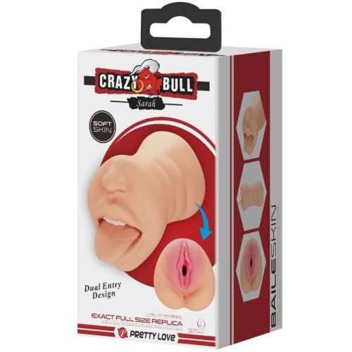 Crazy Bull Sarah Realistic Dual-Entry Mouth & Vaginal Masturbator – 18 cm