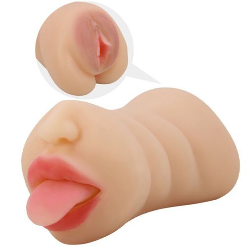 Crazy Bull Sarah Realistic Dual-Entry Mouth & Vaginal Masturbator – 18 cm