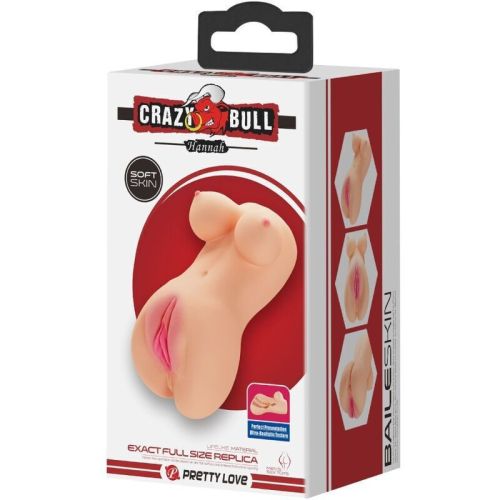 Crazy Bull Hannah Realistic Dual-Entry Vaginal & Anal Masturbator – 16.5 cm