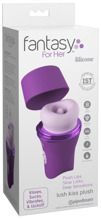 Fantasy For Her Lush Kiss Plush Clitoral Suction, Licking & Vibration Stimulator – Purple
