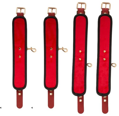 Bad Kitty Bed & Door Restraint Set BDSM комплект за фиксация за легло и врата – черно и червено