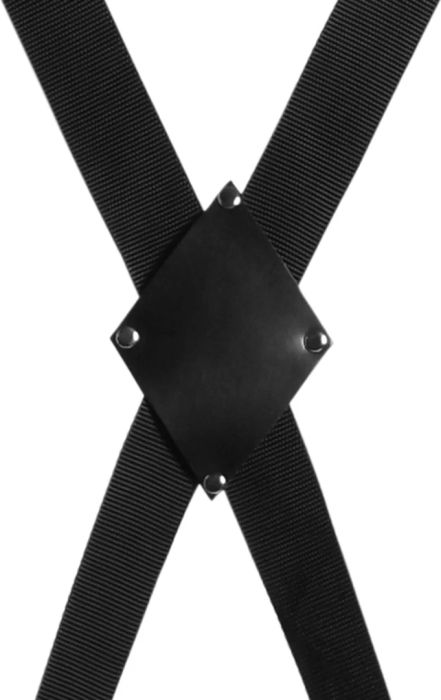 Ouch! Over The Door Bondage Cross Restraint Set with 4 Cuffs – Black