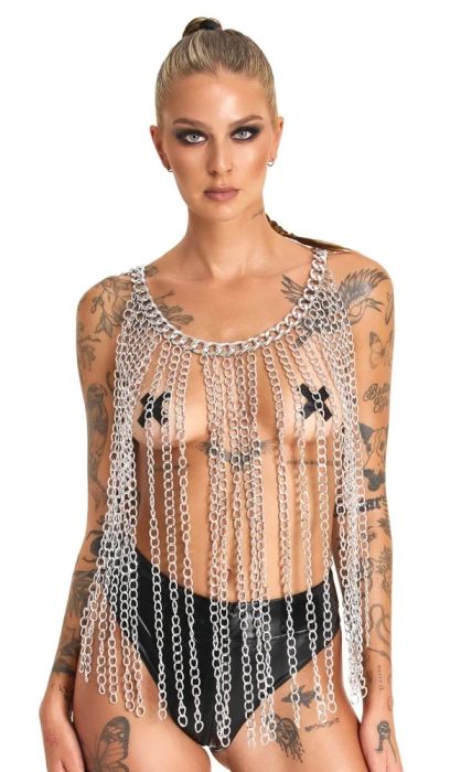 Bad Kitty Chainmail Collar/Skirt метален аксесоар за тяло – яка, пола или колан, сребрист